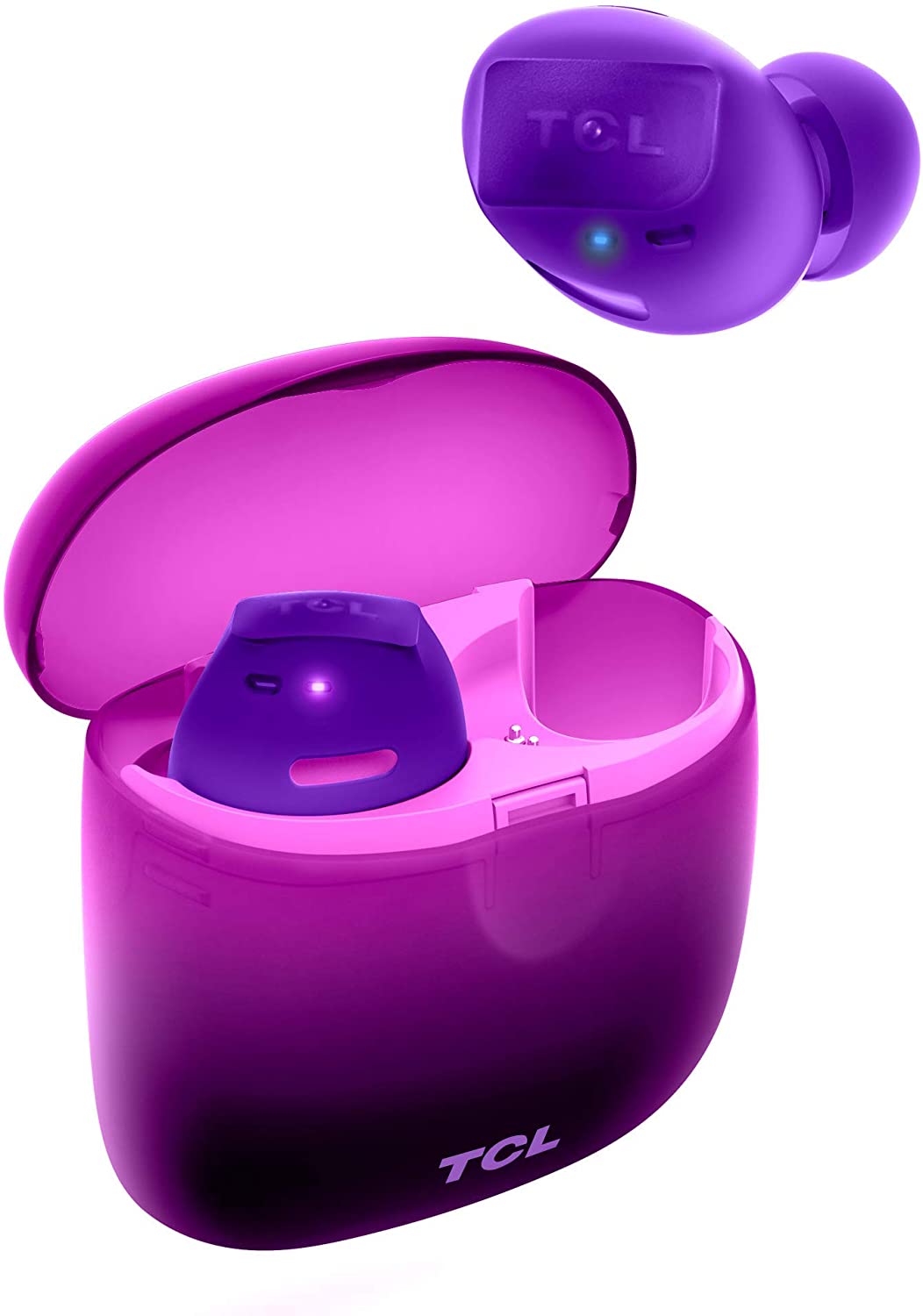 TCL SOCL500TWS Wireless Earbuds with Pumping Bass, Type-C Charging Case 26H  Playtime, Bluetooth 5.0, Secure Fit, Waterproof, Noise Isolation, One Step  Pairing for Gym Sunset Violet