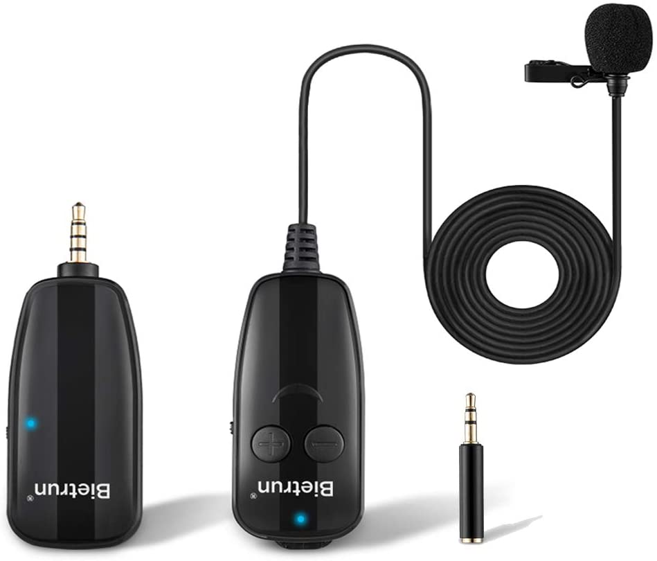 DSLR Camera,Podcast Interview,YouTube Video Wireless Lavalier Microphone System Best for Camera,UHF Digital Wireless Mic,Long Distance Radio Microphone Compatible with Samsung and Smartphones 